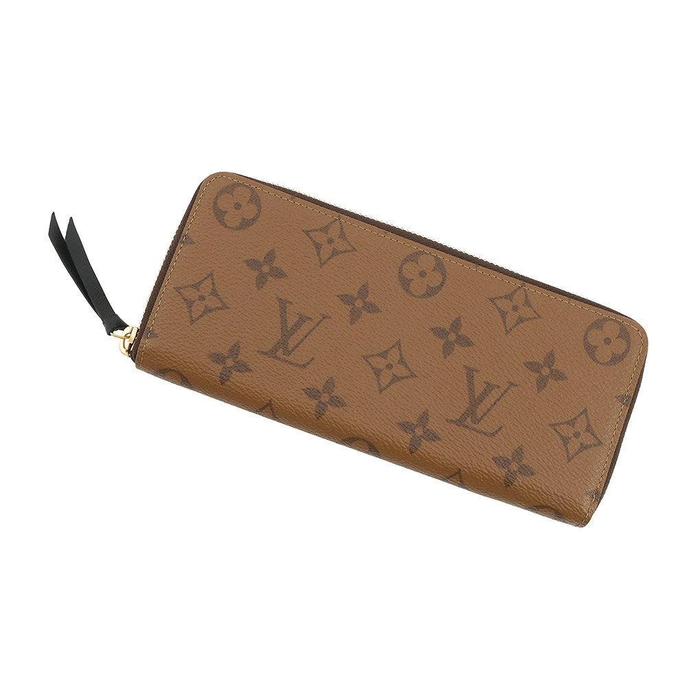 Louis Vuitton Long Wallet Monogram Reverse Portefeuille Clemence Black